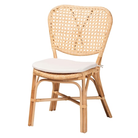 Baxton Studio Nadira Modern Bohemian Natural Brown Finished Rattan Dining Chair 205-12674